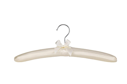 Xiabing Anti-Slip Satin Padded Clothes Hangers with Rotatable Hooks No Shoulder Bump for Women Heavy Sweaters, Coats, Suits (5, Cream-colored)