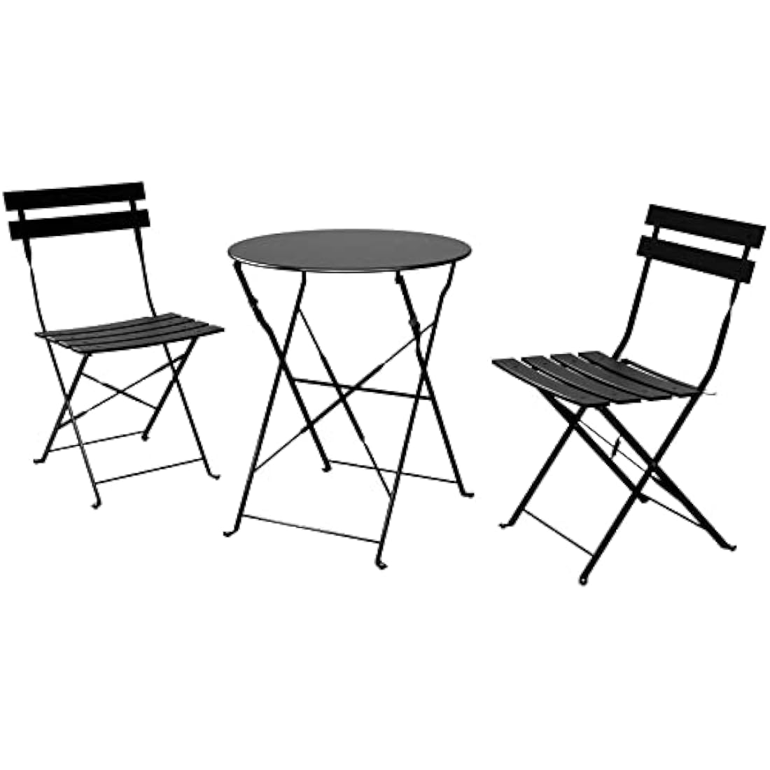 Grand patio Bistro Set 3 Pieces, Garden Furniture Set, Folding 2 Chairs and 1 Table, Weather-Resistant, Patio Table Chairs for Balcony,Yard, Garden (Black)