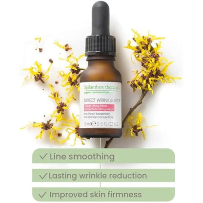 Spilanthox therapy - Direct Wrinkle Stop - Anti-Ageing Concentrate for Smoothing Facial Expressions & Reducing Wrinkles - Facial Care - Spilanthol & Hyaluronic Acid - Vegan Cosmetics - 15ml