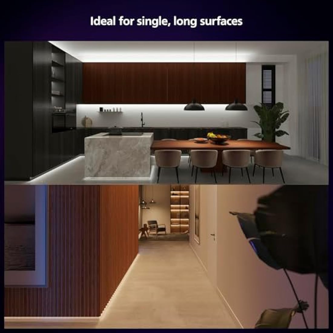 Philips Hue Indoor 3-Meter Smart LED Solo lightstrip (Non Extendable) - 1 Pack - Control with Hue App - Works with Alexa, Google Assistant and Apple HomeKit, Plug Type G, White [Energy Class G]
