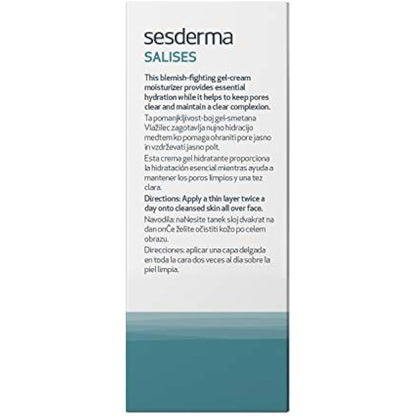 Sesderma Salises Moisturising Gel Cream 50ml - Oil Free Face Moisturiser Combination - Acne Prone Skin with Gel Formula - Regulates Sebum & Eliminates Impurities