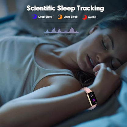 meoonley Fitness Tracker,IP68 Waterproof Activity Tracker,Pedometer,Heart Rate Sleep Monitor Health with Pedometer Alarm Clock