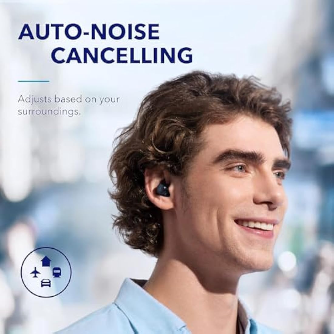 soundcore by Anker Space A40 Adaptive Active Noise Cancelling Wireless Earbuds, Reduce Noise By Up to 98%, Ultra Long 50H Playtime, 10H Single Playtime, Hi-Res Sound, Comfortable Fit, Wireless Charge