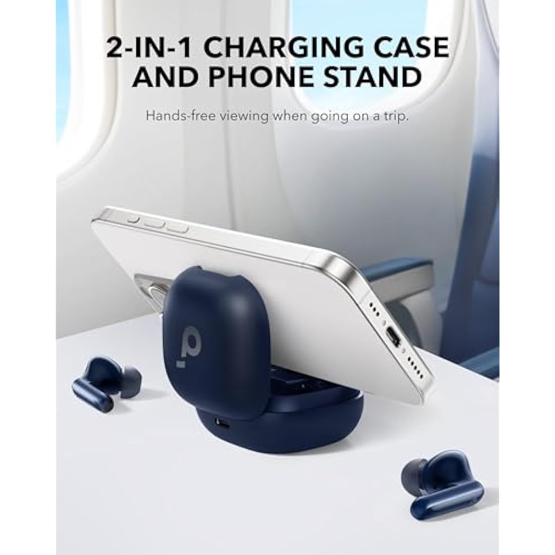 soundcore P40i by Anker, Noise Cancelling Wireless Earbuds, Adaptive Noise Cancelling to Environments, Heavy Bass, 60H Playtime, 2-in-1 Case and Phone Stand, IPX5, Wireless Charging, Bluetooth 5.3