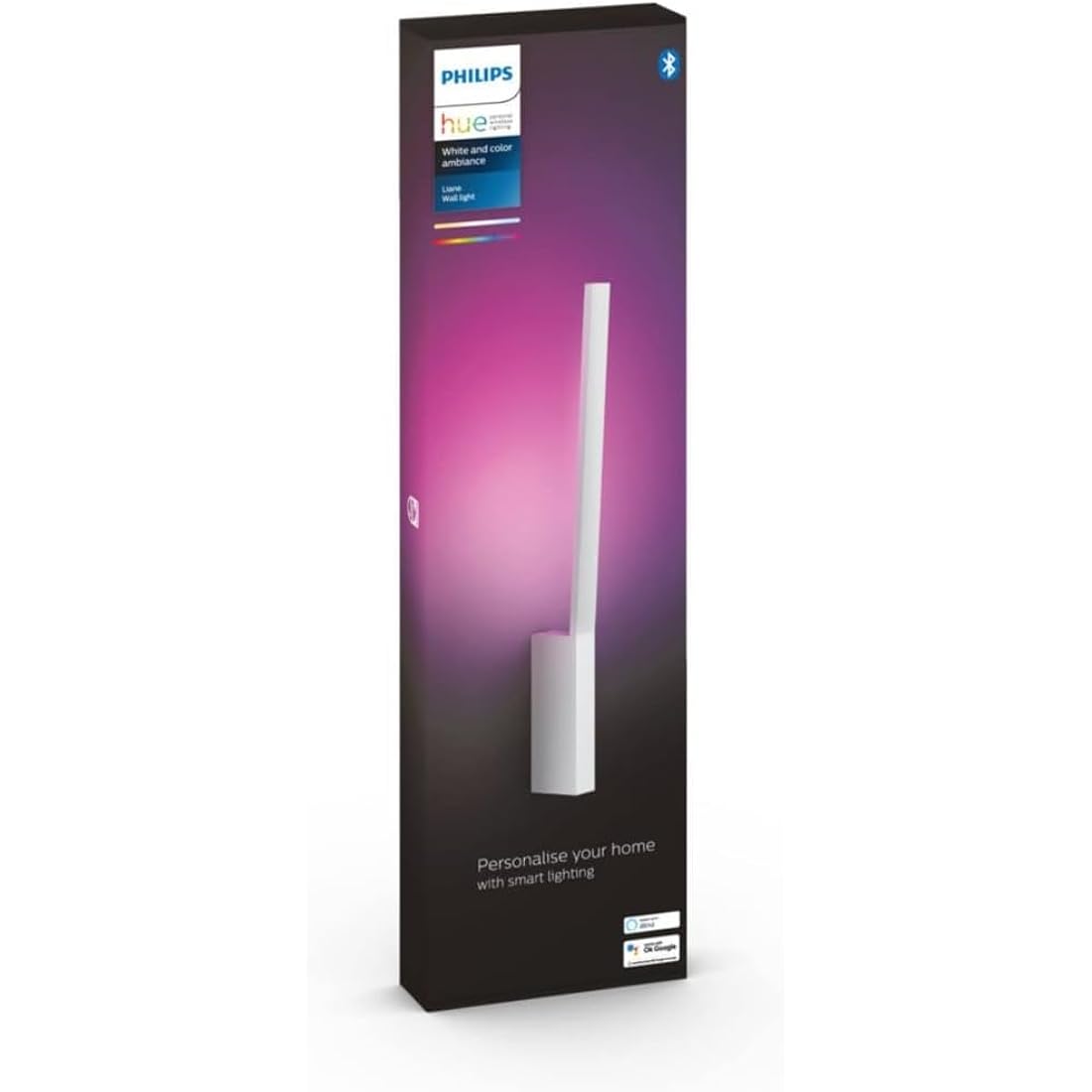 Philips Hue Liane White and Colour Ambiance Smart Wall Light Led with Bluetooth, White Works with Alexa, Google Assistant and Apple Homekit