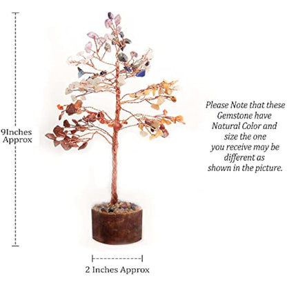 WC Crystal Tree of Life - 7 Chakra Crystals and Gemstones - Healing Crystal Ornaments - Money Tree - Feng Shui Meditation Gifts - Spiritual Decor