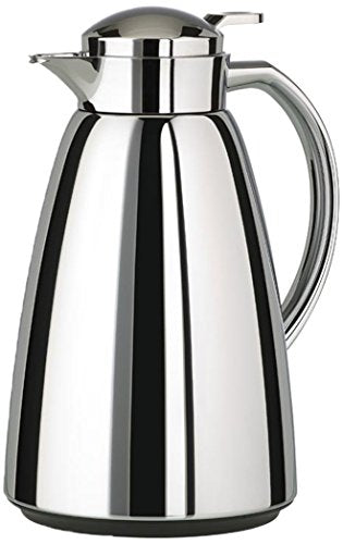 Tefal Campo Jug 1L, Stainless Steel Chrome, 100% Leak-Proof, High-Quality Glass Liner, Keeps Beverages Hot for 12 Hours, Durable and Elegant Thermal