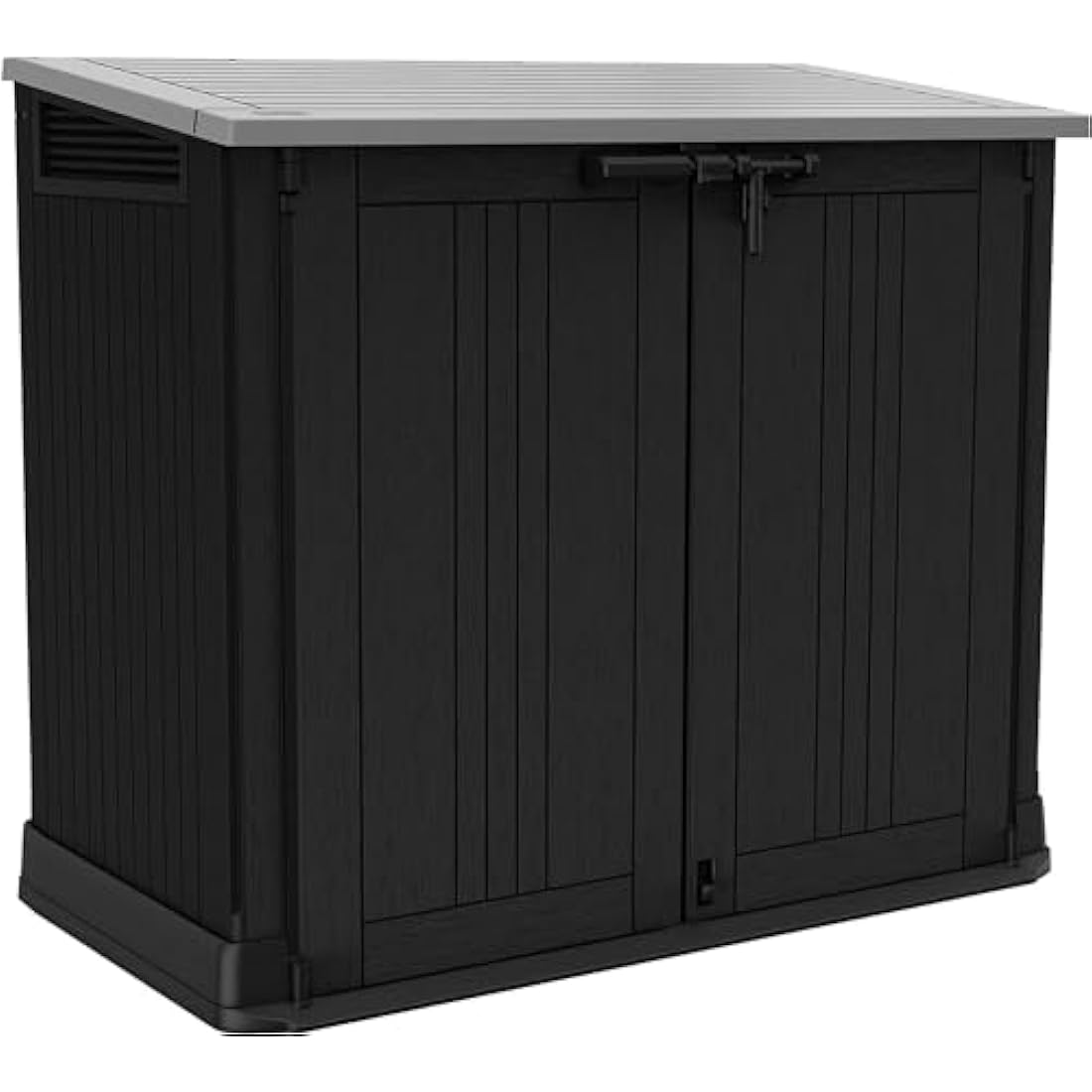 Keter Store it Out Nova Outdoor Garden Storage Shed, 32 x 71.5 x 113.5 cm, Dark Grey with Light Grey Lid