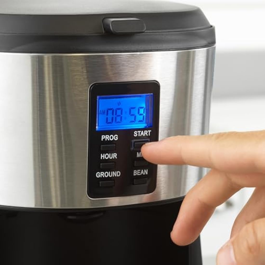 Salter EK4368 Bean to Jug Coffee Machine – Electric Coffee Grinder, 750ml Filter Coffee Maker with Reusable Filter, Digital Display with Programmable Timer, Keep Warm and Auto-Shut Off Function, Black