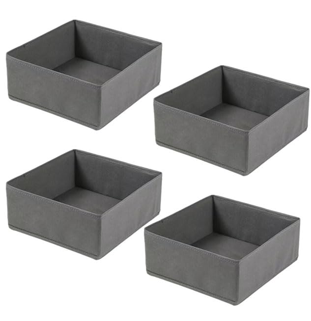 HongChelle 4 PCS Foldable Fabric Storage Boxes, Clothes Drawer Organisers, Wardrobe Storage Organiser for Storing Bras, Shirts, Jeans, Blanket