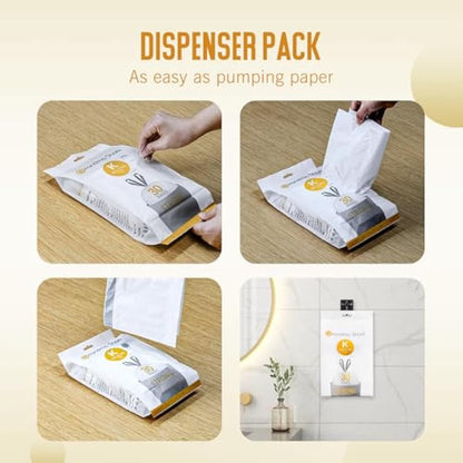 GRANDMA SHARK 38-48L UP TO 55L Bin Bags Liners Drawstring Trash Bag, Handle Waste Bags, 90 Garbage Bag, Super Strong, Anti-drip Unscented, 60 × 74 cm