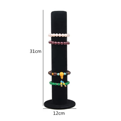 Loopunk Jewellery Stand, Tower for Jewellery, Bracelets, Hair Bands, Bangle Holder, T-Bar Shape (Black Velvet)