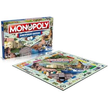 Winning Moves Shrewsbury Town Monopoly Board Game, Advance to Concord College, Shrewsbury Castle and Theatre Severn and trade your way to success, 2–6 players makes a great gift for ages 8 plus