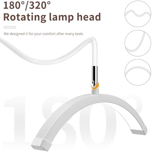 Half Moon Light,Beauty Lamp Floor Standing,Lash Light for Eyelash Extensions,360° Rotating Light Head,3 Color Temperature,Half Moon Ring Lamp for Eyelash Extensions, Tattoo,Skincare Eyebrows.