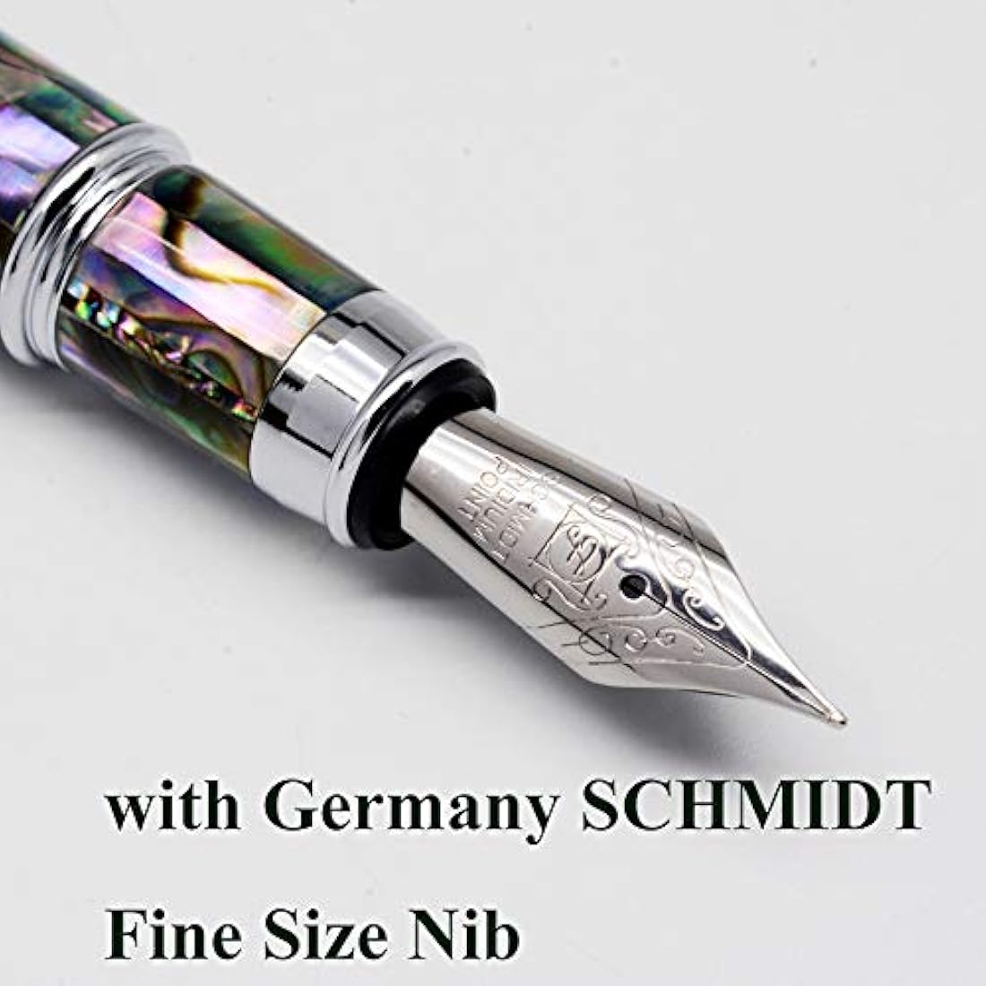 LACHIEVA LUX Sea Shell Abalone Fountain Pen with German-made Fine Nib. Luxury Pen for Every Holiday. Nice Writing Handmade Premium Pen Gift Set for Men and Women.
