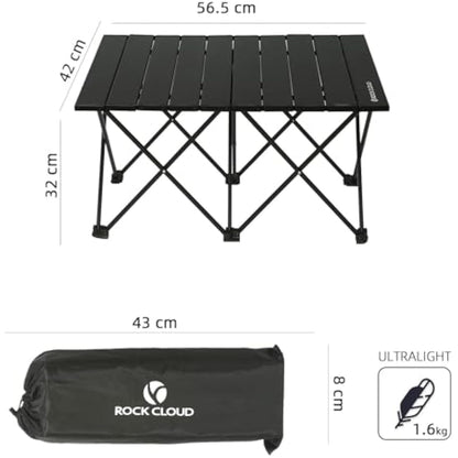 ROCK CLOUD Portable Camping Table Ultralight Aluminum Folding Beach Table Camp for Camping Hiking Backpacking Outdoor Picnic