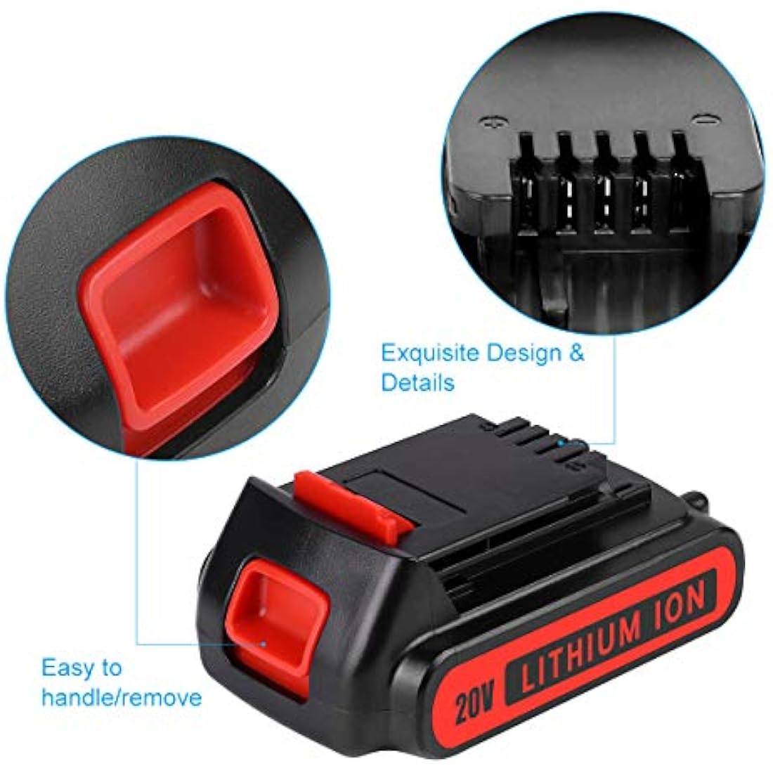 Geelink 3.0Ah Lithium Ion Battery Replacement for Black and Decker 18V LBXR20 BL1518-XJ LB20 LST201 LBX20 LSW20 Cordless Tool Batteries Pack