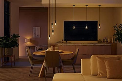 Philips Hue White Ambiance Filament ST64 Smart Light Bulb [E27 Edison Screw] with Bluetooth. Works with Alexa, Google Assistant and Apple Homekit