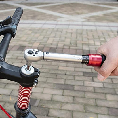 FOURROBBER Torque Wrench 1/4-inch Drive Click Dual-Direction Adjustable 90-Tooth Torque Wrench 5-30Nm,Accuracy ± 3%