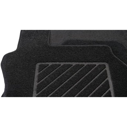 Carsio Carpet Car Mats For Peugeot 3008 Facelift 2021 to 2023 Tailored Fit Floor Mat Set Complete Accessory Black Custom Fitted - All Weather, Anti-Slip Backing & Black Trim