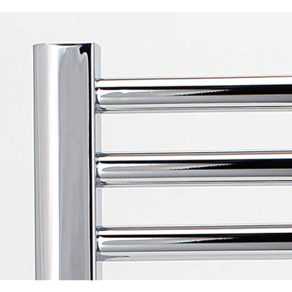 Manissa Milano Chrome Straight Central Heating Towel Rail W500mm x H800mm Flat Central Heating Towel Radiator
