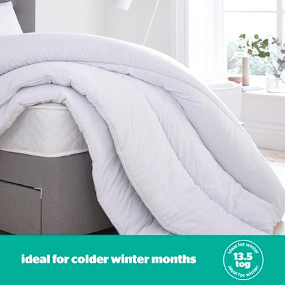 Silentnight Just Like Down 13.5 Tog Double Duvet - Luxury Hotel Winter Warm Thick Heavyweight Duvet Quilt with Soft Silky Down Like Fibres - Machine Washable and Hypoallergenic - Double