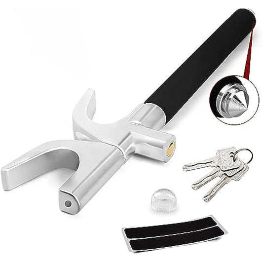Car Steering Wheel Lock, The Anti Theft Device for Cars, Universal Car Steering Wheel Lock, Adjustable Vehicle Anti-Theft Lock with 3 Keys and Safety Hammer Function