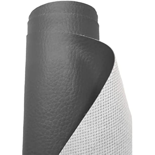 A-Express Grained Faux Leather Fabric Waterproof Heavy Duty Leatherette Vinyl Leathercloth Upholstery Textured Material - Dark Grey Half Metre 50cm x 140cm
