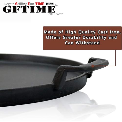 GFTIME 30.9CM Round Griddle for Weber 57CM Charcoal Grills, Weber Gourmet BBQ System, Cast Iron Charcoal Grill Griddle BBQ Replacement Part for Weber