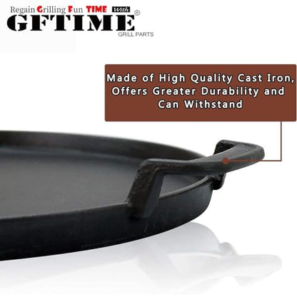 GFTIME 30.9CM Round Griddle for Weber 57CM Charcoal Grills, Weber Gourmet BBQ System, Cast Iron Charcoal Grill Griddle BBQ Replacement Part for Weber