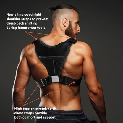 Fitdom Tactical Inspired Sports Utility Chest Pack. Chest Bag for Men with Built-in Phone Holder. This EDC Rig Pouch Vest is Perfect for Workouts, Cycling & Hiking, Jet Black, Tactical Chest Bag