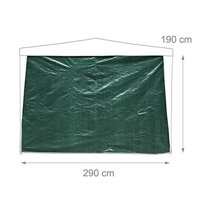 Relaxdays Side Parts Set of 2 for 3x3m Gazebo Pavilion Tent, Walls w Windows for Canopy, Privacy Screen for Party Tent, Green