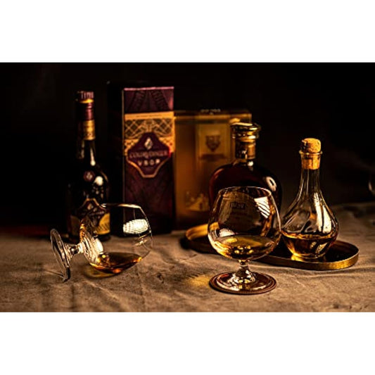 GLASSIQUE CADEAU Large 620 ml Crystal Brandy and Cognac Snifter Glasses | Set of 2 | Short Stem Giant Sniffer Bowls | Drinking and Tasting Glassware for Armagnac