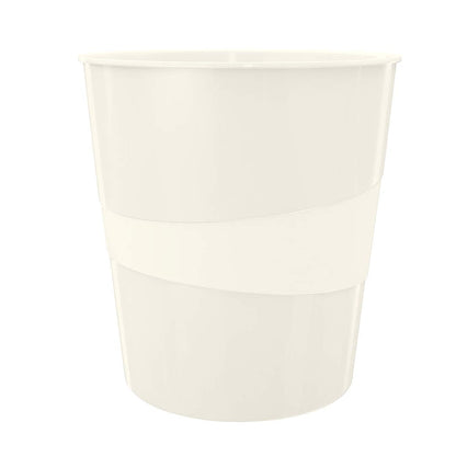 Leitz WOW 52781001 Waste Paper Bin, 15 Litres, Plastic, White, Pack of 6