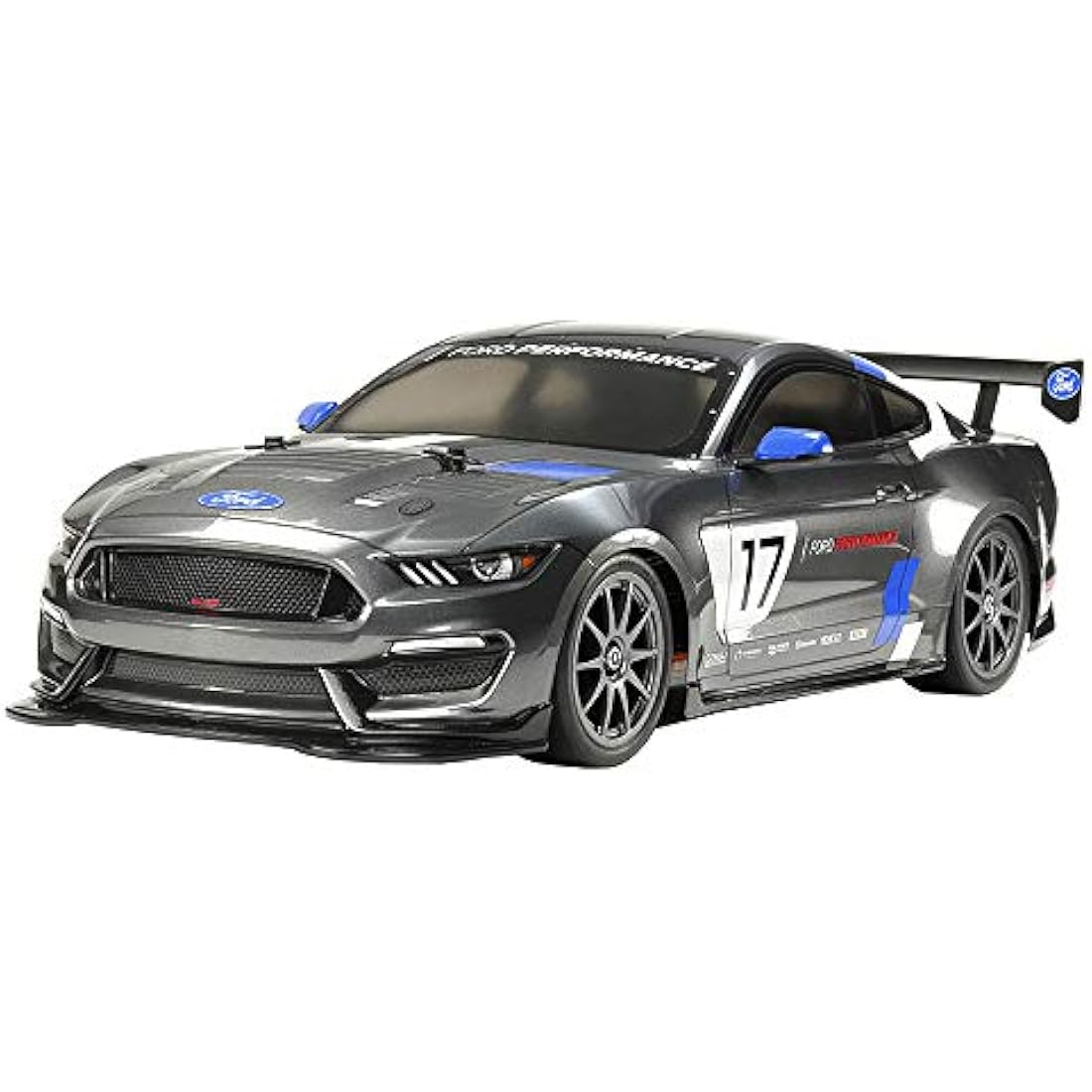 TAMIYA Ford 58664 1:10 RC Mustang GT4 TT-02 Remote Controlled Car/Vehicle Model Building Kit Hobby Assembly, Grey