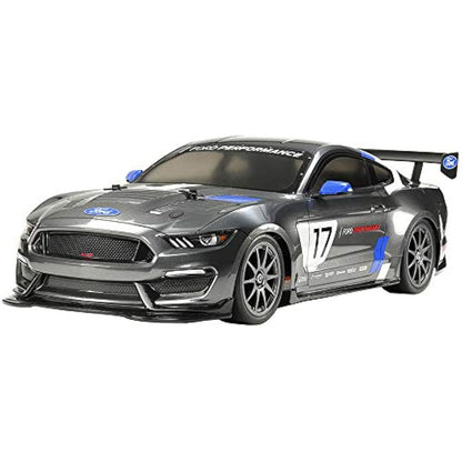 TAMIYA Ford 58664 1:10 RC Mustang GT4 TT-02 Remote Controlled Car/Vehicle Model Building Kit Hobby Assembly, Grey