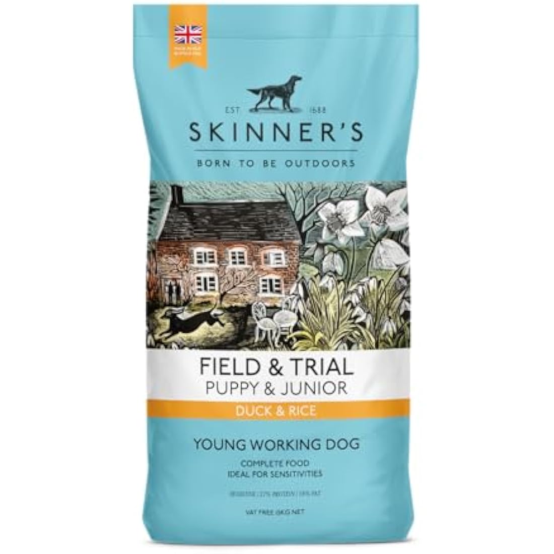 Skinner's Field & Trial Complete Dry Junior Working Dog Food Duck and Rice, 15 kg