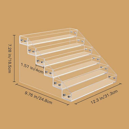 Benbilry Acrylic Nail Polish Organiser 6 Tier Clear Nail Polish Holder 66 Bottles Essential Oils Organiser Shelves Display Rack Stand(6 Tiers)