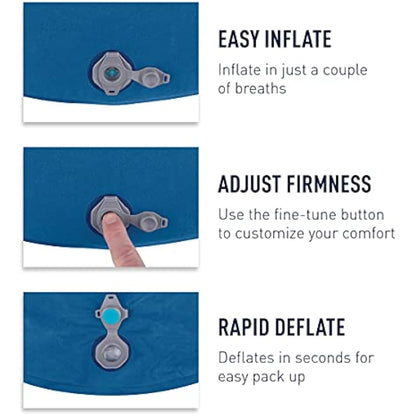 Sea to Summit - Aeros Premium Pillow L - Inflatable Travel Pillow - Soft & Comfy Brushed 50D Polyester - Lock System - Ultra-Sil Stuff Sack - For Backpacking - 42 x 30 x 13cm - Lime Gree - 114g