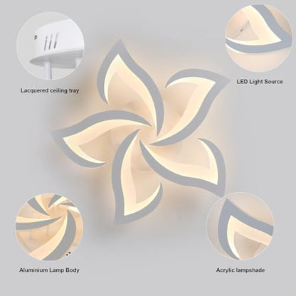 Comely LED Ceiling Light Dimmable, Ceiling Lamp with Remote Control, 40W 4700LM 3000K~6500K Φ60cm, Acrylic Modern Ceiling Light for Bedroom Living Room, Dia60cm