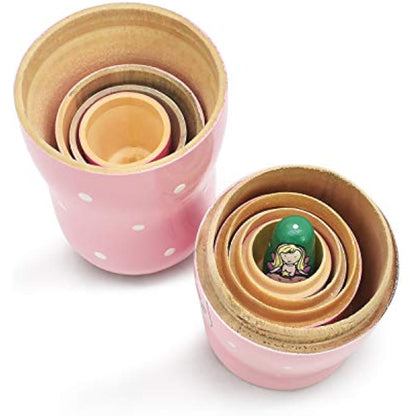 HYCLES Nesting Dolls for Kids for Kids Xmas Gifts Matryoshka for Boys Girls Wooden Toys Angel