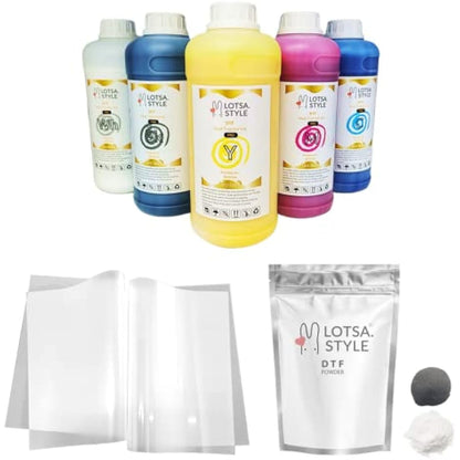 LOTSA. STYLE Premium PRO DTF Ink Refill for Inkjet Printers Heat Transfer Film Printing, Large and Wide Format Commercial Edition (1000ml, White)