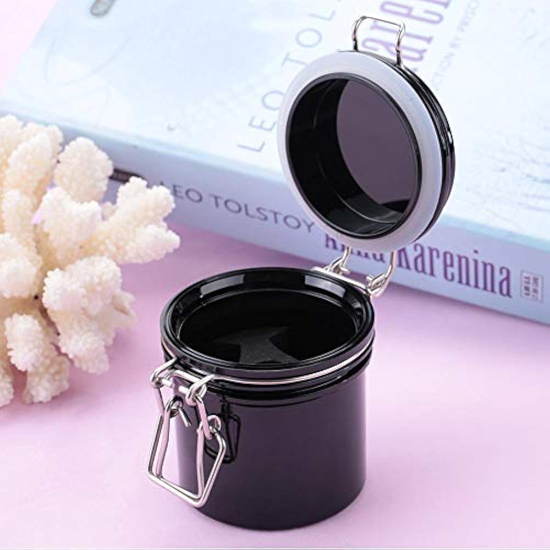 Eyelash Glue Storage Tank Air Tight Lock Container for lash glue, Reusable Activated Sealed Storage Jar Container Cylinder for Prevent Dryness Ideal for False Eyelash Extension, Makeup, Handcraf