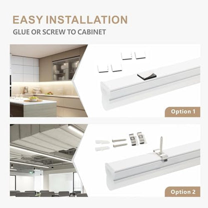 Qsmile LED Batten Lights with UK Plug, 6-Pack 4FT 18W 2200lm Garage Lighting, T5 4000K Workshop Lighting, Connect Up to 6 LED Tube Lights, Office Lighting with On/Off Switch, Light Fixture