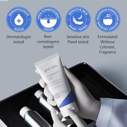AESTURA ATOBARRIER365 CREAM with Ceramide, Korean Skincare, 120-Hour Hydrating Visible Capsule Moisturizer, Patented Lipid Complex, Facial Cream for Dry & Sensitive Skin, Dermatologist Tested, 80mL