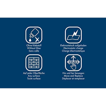 AdPads® Electrostatic Self-Adhesive Presentation Cards, 175 x 100 mm, 500 Sheets, Colourful, Large Static Sticky Notes, Movable and Slidable on Any Surface