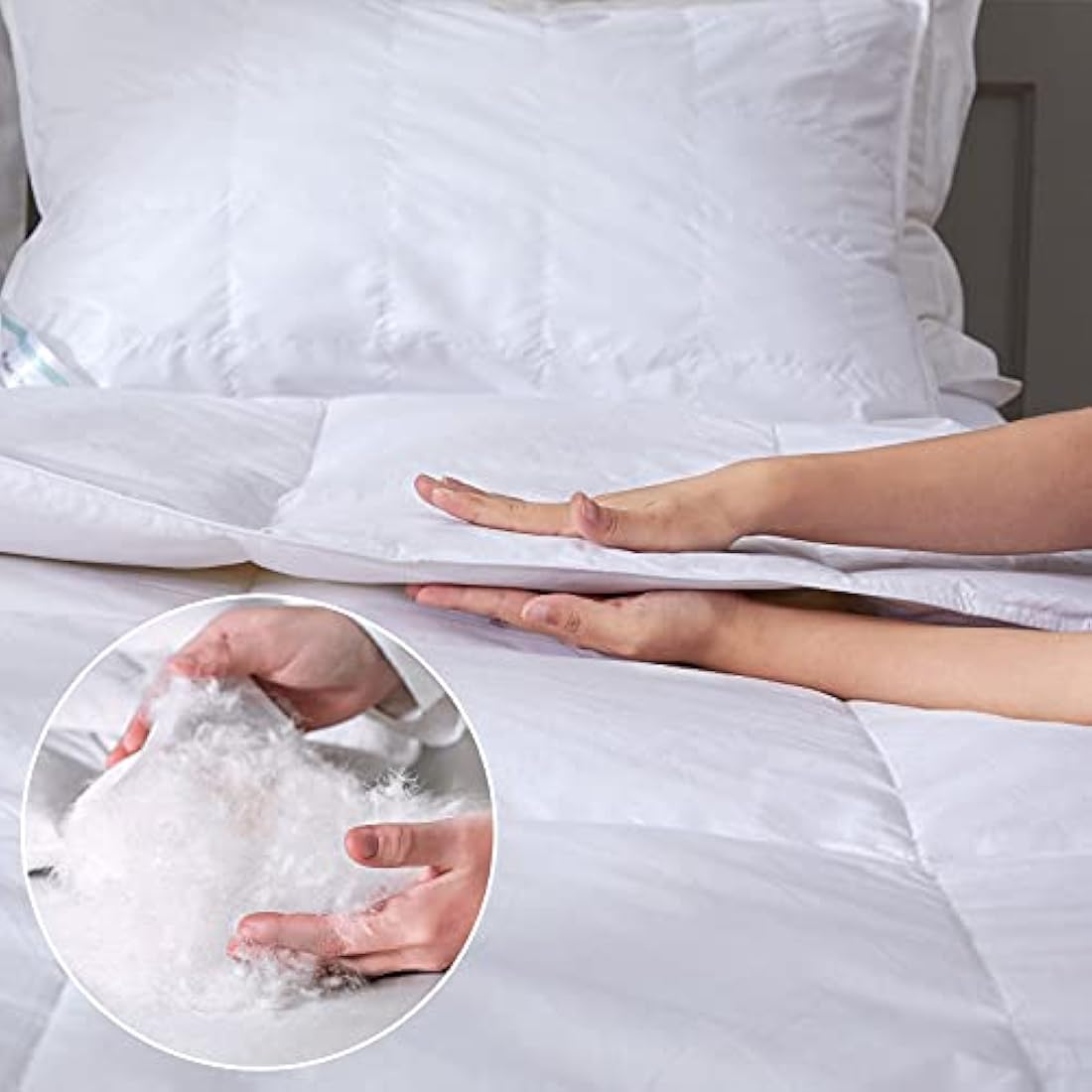 Threads For Bed 4.5 tog Down & Feather Duvet, Super King Duvet, Ideal Comfort For Spring & Summer Months, 100% Cotton Down Proof Fabric, Premium Box-Stitch Design, Breathable & Machine Washable