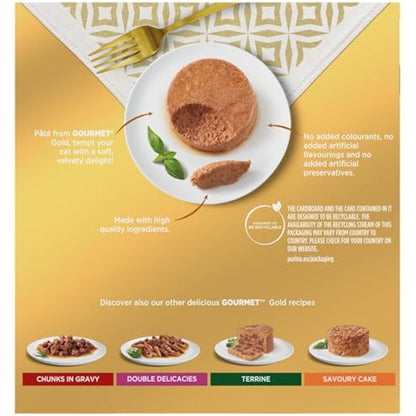 GOURMET Gold Pate Recipes Wet Cat Food 8x85g, Pack of 6