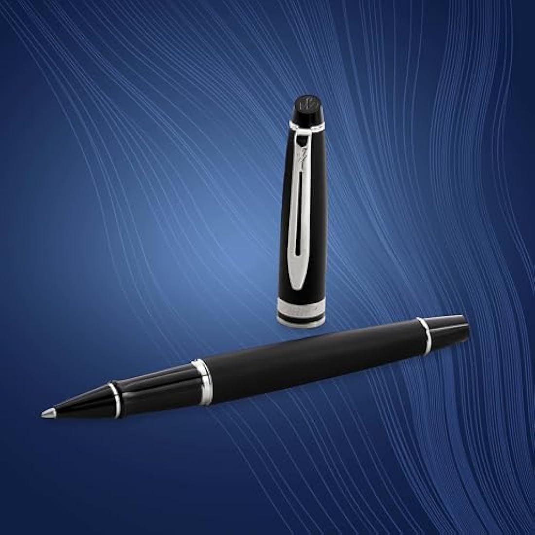 Waterman Expert Rollerball Pen | Matte Black with Chrome Trim | Fine Point | Black Ink | Gift Box