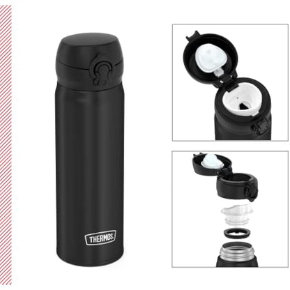 THERMOS 4035.232.050 Ultralight Thermos Flask, Black, 500 ml, Extremely Lightweight, 210 g, Drinking Bottle, Dishwasher Safe, Thermos Flask Keeps Hot for 10 Hours, Cold for 20 Hours, BPA-Free